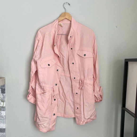 Faded Glory Utility Jacket Button Front 